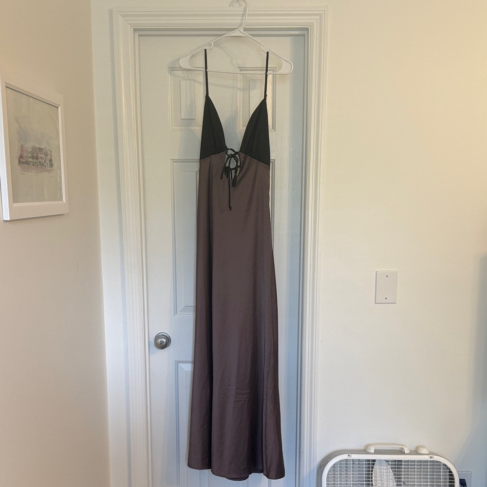 Chic Black and Brown Maxi Dress